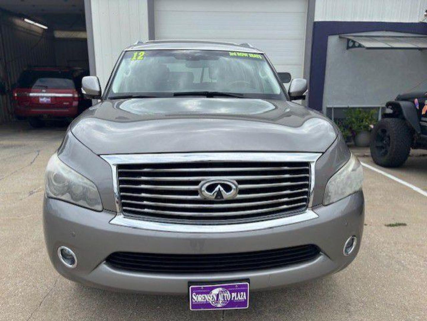2012 GRAY INFINITI QX56 (JN8AZ2NE3C9) with an 5.6L engine, Automatic transmission, located at 1100 W. Sheridan Ave., Shenandoah, 51601, (712) 246-1600, 40.765678, -95.388817 - Photo#8