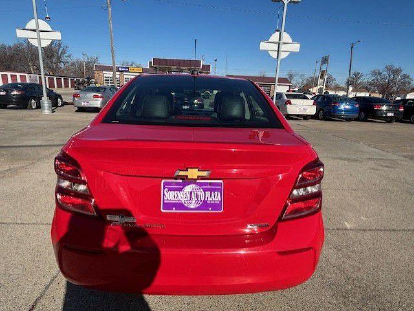 2017 RED CHEVROLET SONIC PREMIER (1G1JF5SBXH4) with an 1.4L engine, Automatic transmission, located at 1100 W. Sheridan Ave., Shenandoah, 51601, (712) 246-1600, 40.765678, -95.388817 - Photo#5