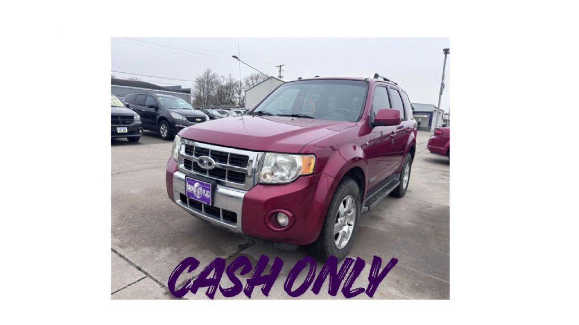2008 RED FORD ESCAPE LIMITED (1FMCU94108K) with an 3.0L engine, Automatic transmission, located at 1100 W. Sheridan Ave., Shenandoah, 51601, (712) 246-1600, 40.765678, -95.388817 - Photo#0